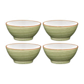 Bonna China Natura dia.5.5" h:2.75" 15 oz. Round Green Porcelain Bowl (Set of 4)